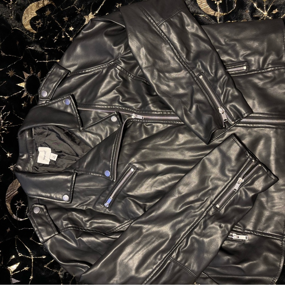 Black Leather Nine West Jacket - Picture 9 of 13